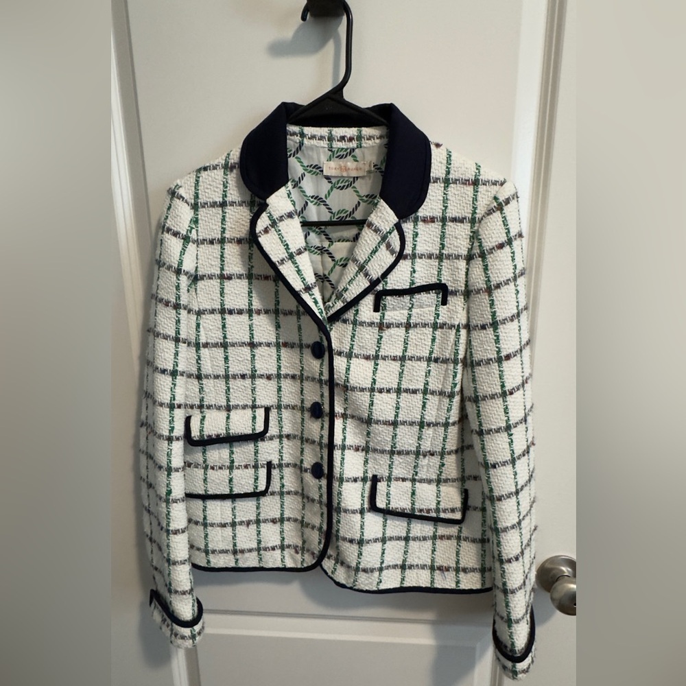 Tory Burch Window Pane Tweed Jacket size 4